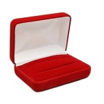 Etui flokowane czerwone dwurzędowe