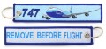 Brelok Boeing 747 samolot pasażerski dalekiego zasięgu - przód i tył