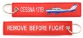 Czerwony brelok samolot turystyczny Cessna 177 przód i tył