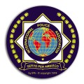 Granatowy magnes na lodówkę albo samochód International Police Association