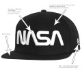 Czarna czapka z daszkiem NASA - szczegóły