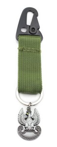 Brelok Wojska Lądowe pasek parciany, karabińczyk