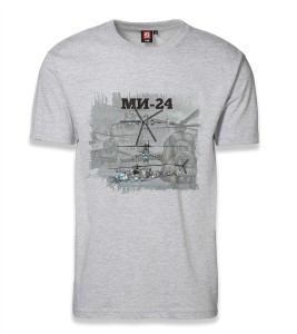 Szara koszulka z krótkim rękawem Mi-24