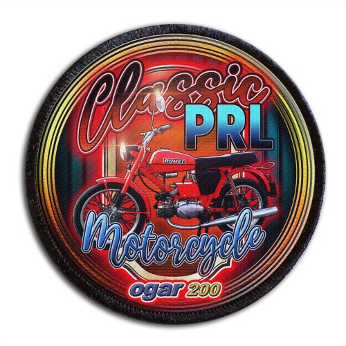 Legenda PRL Motocykl Ogar 200 naszywka z nadrukiem