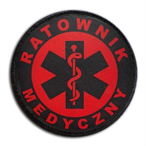 Naszywka DTF emblemat RATOWNIK MEDYCZNY na rzepie