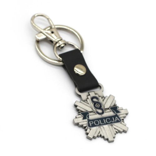 Brelok Policja Kryminalna z karabińczykiem i kółkiem