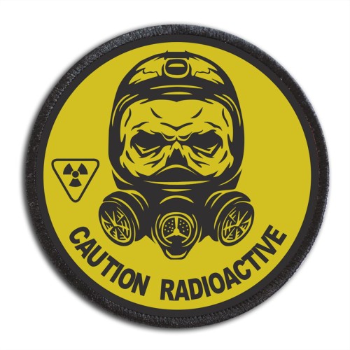 CAUTION RADIOACTIVE naszywka DTF OSTROŻNIE RADIOAKTYWNY