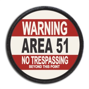 Naszywka WARNING AREA 51 plakietka rzep