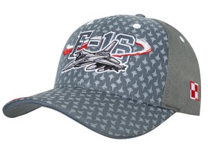 Szara czapka baseballowa z daszkiem, bejsbolówka F-16