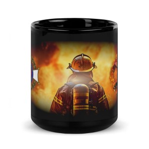 OSP duży czarny kubek Ochotnicza Straż Pożarna