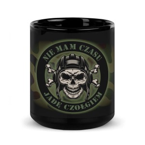 Duży czarny kubek Nie mam czasu, jadę czołgiem