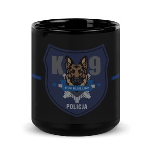 Policja czarny kubek policyjny Przewodnik Psa