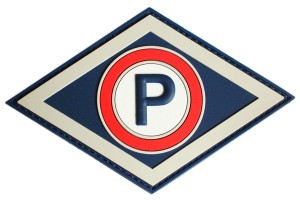 Naszywka guma 3D z ostrym i miękkim rzepem Emblemat Policji Romb Prewencja