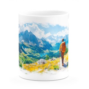 Kubek letnie wędrówki trekking po górach podróżnik górski, szczyty gór