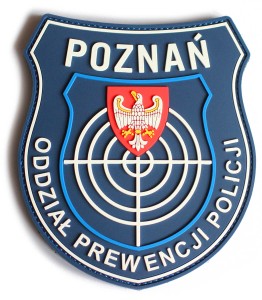 Naszywka guma 3D z ostrym i miękkim rzepem emblemat tarcza OPP Poznań