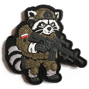 Naszywka PVC Szop z dwoma rzepami guma 3D morale patch Wojska Lądowe