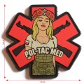 POL-TAC MED czerwona naszywka na wprost wymiary