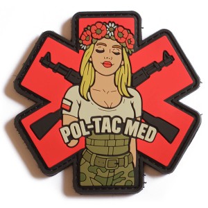 Naszywka guma 3D z oboma rzepami morale patch POL-TAC MED emblemat medyk
