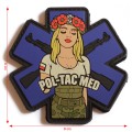 POL-TAC MED niebieska naszywka na wprost wymiary