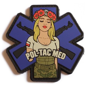 Naszywka guma 3D z oboma rzepami morale patch POL-TAC MED emblemat medyk (1)