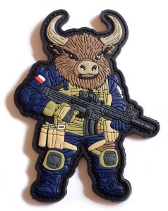 Naszywka PVC Żubr z dwoma rzepami guma 3D morale patch Policja