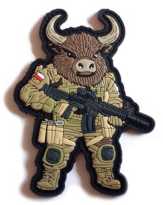Naszywka PVC Żubr z dwoma rzepami guma 3D morale patch Wojska Specjalne