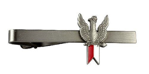 Spinka do krawata orzeł na fladze stare srebro