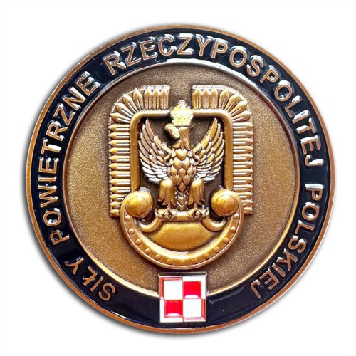 Siły powietrzne RP awers stare złoto