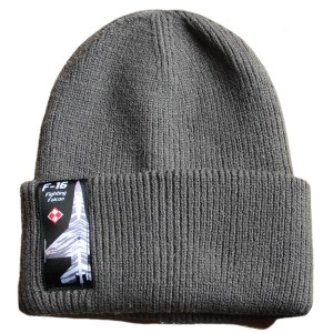 Ciepła szara czapka zimowa F-16 Fighting Falcon