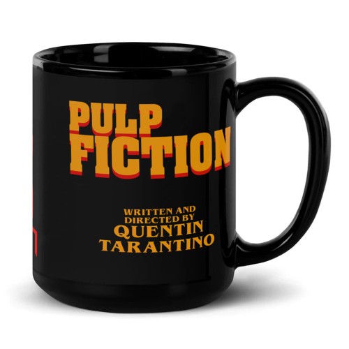 Czarny kubek PULP FICTION ucho po prawej