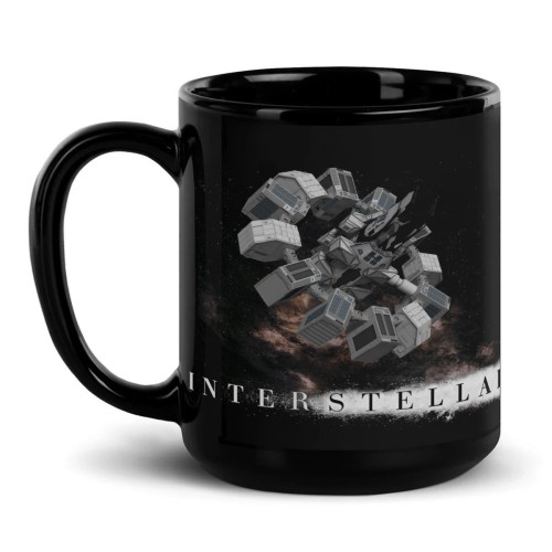 Czarny kubek INTERSTELLAR ucho po lewej