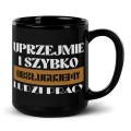 Czarny kubek PRL ucho po prawej