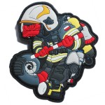 Naszywka guma 3D z oboma rzepami morale patch Strażak Służby ratownicze