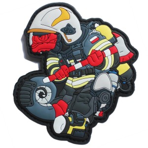 Naszywka guma 3D z oboma rzepami morale patch Strażak Służby ratownicze