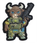 Naszywka morale patch żubr-żołnierz guma 3D z oboma rzepami