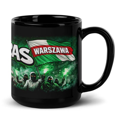 Czarny kubek ULTRAS WARSZAWA ucho po prawej
