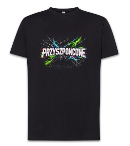 Czarny T-Shirt Przysponcone