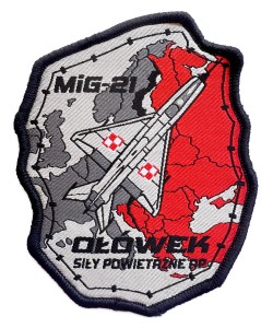 Naszywka patch z dwoma rzepami myśliwiec MiG-21 Fishbed popularny OŁÓWEK