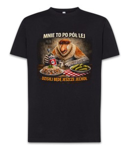 Czarny T-Shirt Mnie to pół lej