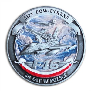 Coin upamiętniający 20-lecie służby samolotów F-16 w Siłach Powietrznych RP