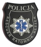 Naszywka 3D z PVC, Policja Ratownik
