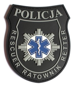 Naszywka 3D z PVC, Policja Ratownik