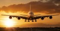 Etihad Airways na tle zachodzącego nieba
